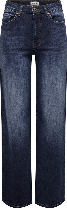 ONLY ONLMADISON Blush High Waist Wide Leg Jeans - Dark Blue Denim - Women's W30/L32