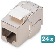 DIGITUS - Modulair insteeksel - compact, gereedschapsvrij - CAT 6a - afgeschermd - RJ-45 (pak van 24)