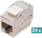 DIGITUS - Modulair insteeksel - compact, gereedschapsvrij - CAT 6a - afgeschermd - RJ-45 (pak van 24)