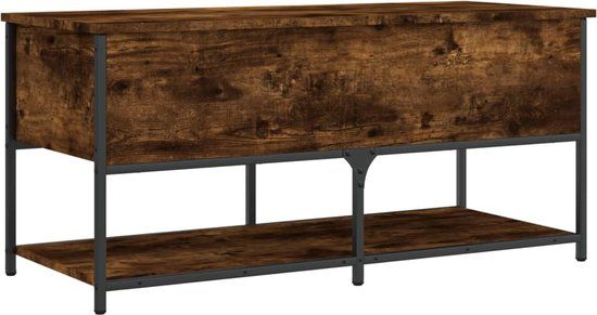 vidaXL Opbergbankje 100x42,5x47 cm bewerkt hout gerookt eikenkleurig