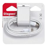 Legrand, Satelliet-TV-verlengkabel, 1 vrouwelijke en 1 mannelijke stekker Ø9,52 mm, type F, kabellengte 2 m, 091024