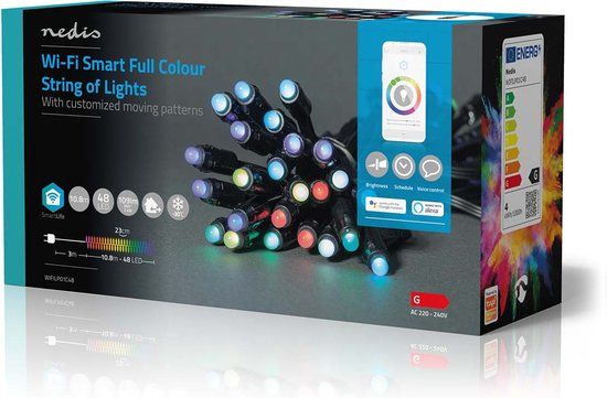 Nedis SmartLife - LED Kerstverlichting - Wi-Fi - RGB - 48 LEDs - 10.8m - IP65