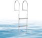 Merkloos Latios Aanlegsteigerladder - Boot- en Zwembadladder - 3 Antislip Treden - Brede Pedalen - Met Leuning - Draagvermogen 227 kg - Aluminiumlegering - Zilver