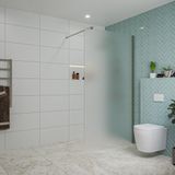 FortiFura Galeria inloopdouche - 110x200cm - mat glas - wandarm - PVD - geborsteld gunmetal (antraciet)
