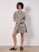 Apricot Mini-jurk van linnenmix met tropische print