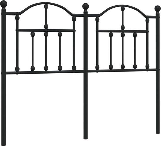 vidaXL Hoofdbord Metaal Zwart 120 cm