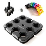 Simplurfi Multi-microfoonhouder voor microfoonstandaard - Vierkante ladebevestiging voor maximaal 8 microfoons op podiumorganisator en display - 8 anti-rolringen inbegrepen