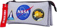 Karactermania NASA Houston Triple Potloden Etui met Rits - Pennenzak - Tekenetui - grijs