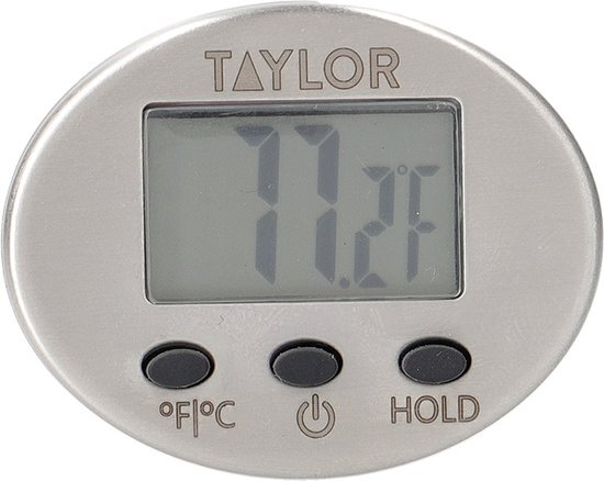 KitchenCraft Taylor Pro Vleesthermometer - 16 x 12,5 cm Plastic En Roestvrij Staal - Zilver