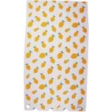 Tropesa Serviette de plage 160 x 90 cm, blanc avec imprimé citron