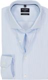 OLYMP No. 6 Six super slim fit overhemd - popeline - lichtblauw gestreept - Strijkvriendelijk - Boordmaat: 38 (EU maat: S)