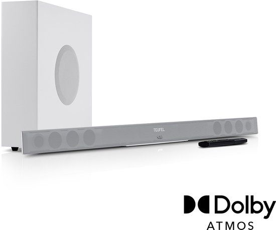 Teufel CINEBAR 11 voor Dolby Atmos 2.1-Set - Soundbar met draadloze subwoofer - Bluetooth met aptX - Virtuele surround sound - wit