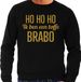 Bellatio Decorations Foute kersttrui/sweater voor heren - Hohoho toffe Brabo - zwart - glitter goud L