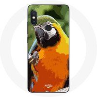Maniacase Hoesje voor Xiaomi Redmi Note 5 AI Dual Camera Aras Papegaai Oranje groen