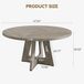 StarTech Eettafel van rundleerlook - Eettafel van spaanplaat - 120 cm - Geschikt voor 6 personen - Conische poten - Minimalistische, moderne stijl - Lichtgrijs