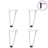 VidaXL Haarnadelpoten voor salontafel 4 stuks 20 cm massief staal wit