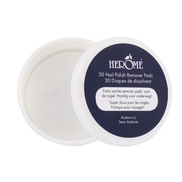 Herome Caring Nail Polish Remover Pads - 30 Pads - Aceton Free