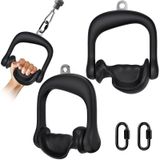 Poignée ergonomique - Poignée en D - Accessoire de machine à câbles - 2 pièces - Compatible avec l'équipement d'entraînement à domicile - Conception de poignée confortable - Poignée de fitness