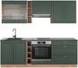 Vicco Fame-Line Complete keukeneenheid – 235 cm, WB Antraciet Groen-Goud Land/Goud Power Eik