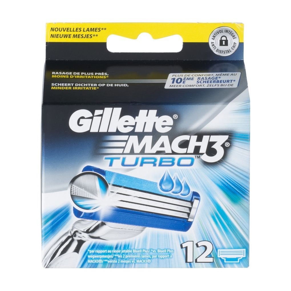 Gillette Mach 3 Turbo Scheermesjes 12 stuks