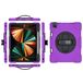 Hoesje iPad Pro 12.9 Inch 2022/2021/2020/2018 (6th/5th/4th/3rd Gen) Case with Pencil Holder, Heavy Duty Protective Cover with 360° Rotating Stand and Hand Strap, Purple