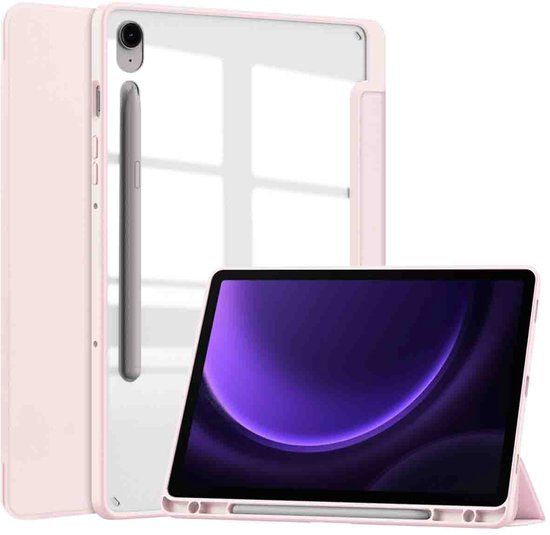 imoshion Tablet Hoes - Geschikt voor Samsung Galaxy Tab S9 11.0 inch FE / Galaxy Tab S10 Lite / Galaxy Tab S10 FE / Galaxy Tab S9 11.0 inch - Trifold Hardcase Bookcase - Roze