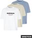 JACK&JONES ORIGINALS T-shirt JORCASSIS TEE SS CREW NECK FST 3PK MP - Taille M - Coton - Coupe Regular - Casual - 3 Pièces