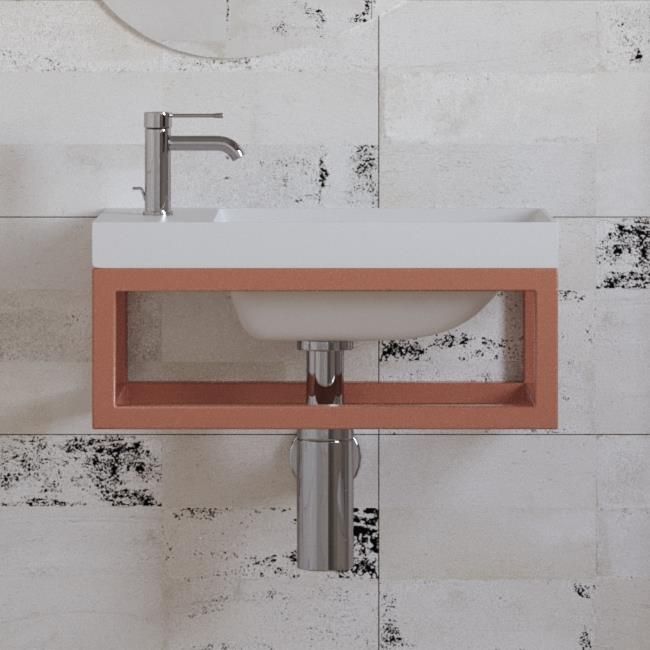 Boss & Wessing Paris Fonteinset 40x22 cm - Glans Wit / Mat Koper