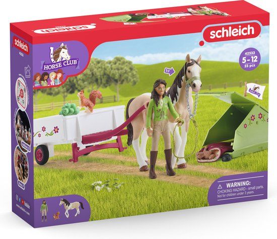 Schleich HORSE CLUB Speelfigurenset - Sarah's Kampeeruitstapje - Kinderspeelgoed
