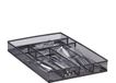 Merkloos Relaxdays bestekbak - metaal - 5,1 x 28,6 x 40,6 cm - 6 vakken - zwart