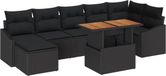 vidaXL Tuinbank Set Zwart Polyrattan