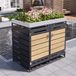 STILVORA Afvalbakombouw – 2 Vakken Met Plantenbak En Slot – IJzer Met Houtlook – Zwart – Voor Tuin En Terras – Ventilatieopeningen