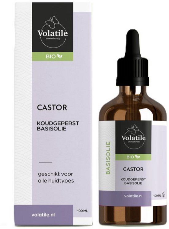 Volatile Castor koudgeperst basisolie bio glazen fles 100 Milliliter