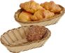 Kesper Brood/fruit mandje - 2x - beige - ovaal - L26 x B17 x H7 cm