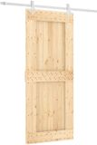 vidaXL Schuifdeur 85 x 210 cm, massief beuken (onbehandeld)