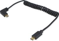 Equip 128889 spiraalkabel, 90 graden gebogen, USB 2.0 C naar C, 1 m