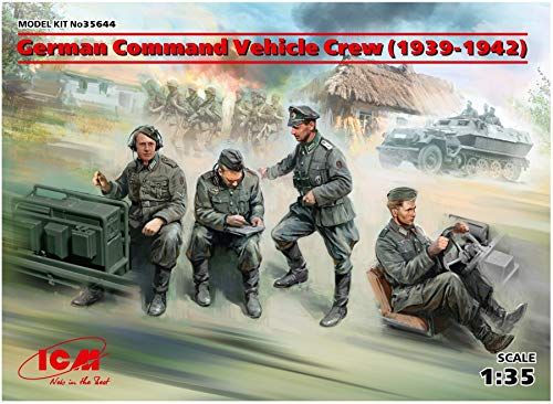 ICM ICM35644 1:35-Duitse Command Vehicle Crew (1939-42) 4 Fig - 4823044405527