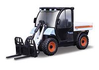 Bburago Gegoten BOBCAT TOOLCAT met werkende palletvork, replica verzamelmodelspeelgoed -schaal 1:50, wit