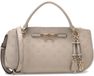 GUESS Carmella 3 Comp Satchel Bone Logo beige Schoudertas