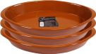 Concorde Tapas ovenschaal/serveerschaal - Set van 3x stuks - ovaal - terracotta - Fontein - 2.8 liter - 32 x 18 x 5 cm