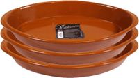 Concorde Tapas ovenschaal/serveerschaal - Set van 3x stuks - ovaal - terracotta - Fontein - 2.8 liter - 32 x 18 x 5 cm