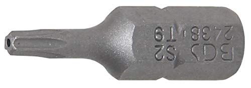 BGS 2438 Bit T9 - 6,3 mm (1/4") buitenzeskant - T-profiel (voor Torx) met boring