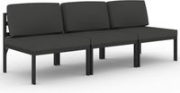 vidaXL Tuinbank 3-zits met kussens aluminium antracietkleurig
