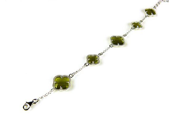 model 5 fiori armband in zilver kaki