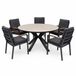 AVH-Collectie Samantha Costa Rica dining tuinset 144xH75 cm 6 delig antraciet keramiek