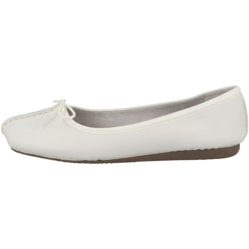 Clarks Freckle Ice Womens White Leather, 3.5
