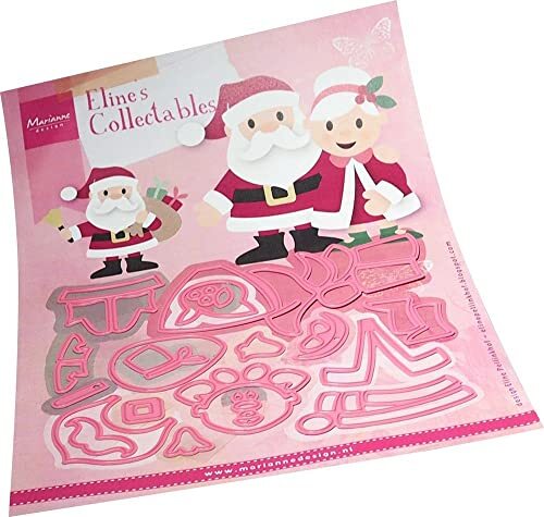 Marianne Design Collectables, Eline's Santa & Mrs Claus, ingewikkelde ontwerpen en reliëfdetails voor papierambachten, roze, One Size