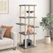 Arbre à chat multifonctionnel avec poteau griffoir et maisonnette 154 cm