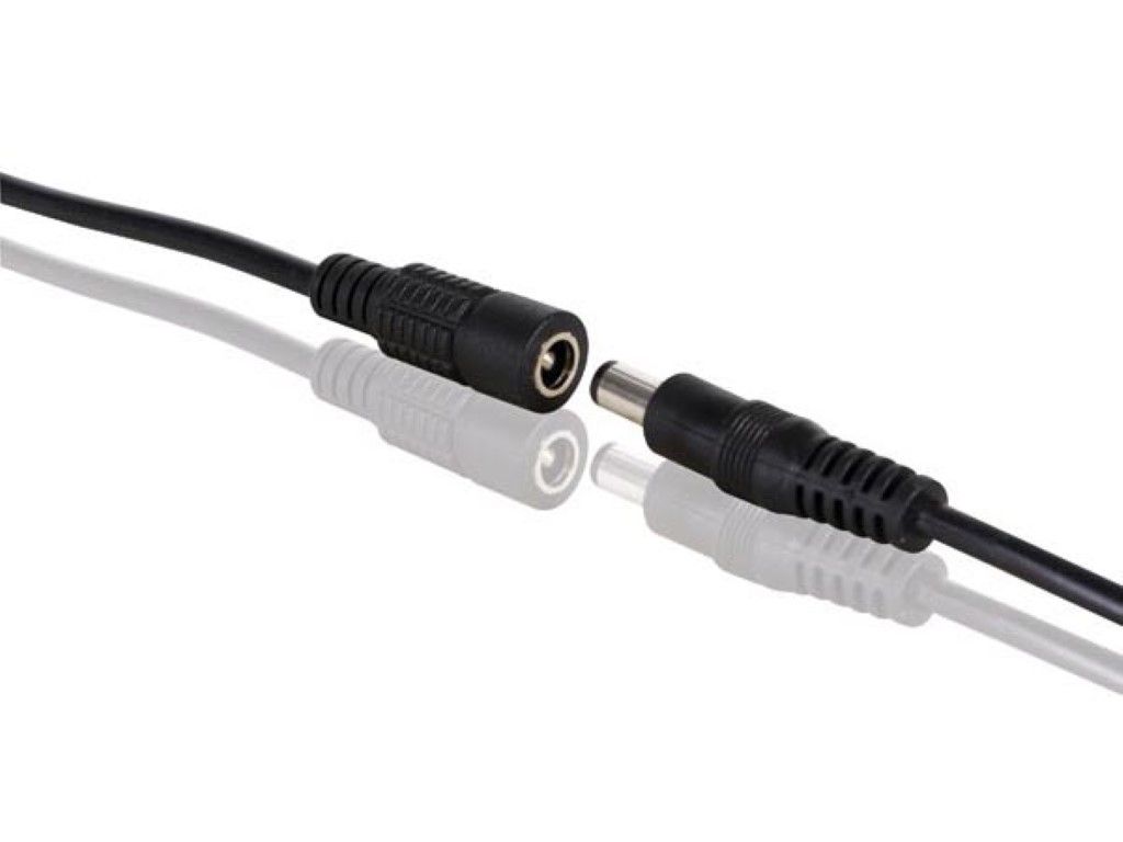 DC voedingsconnector met kabel (24VDC, 2A) mannelijk-vrouwelijk, 50 cm