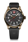 Wenger Terragraph analoog kwartshorloge voor heren, diameter 43 mm, van Zwitserse makelij, waterdicht tot 100 m, leren band, 01.0541.124